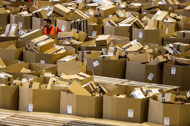 An Amazon distribution centre in Madrid, Spain, in November 2017.