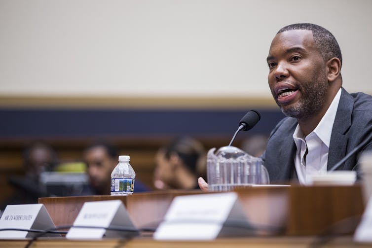 Writer Ta-Nehisi Coates testifies during a 2019 hearing on slavery reparations