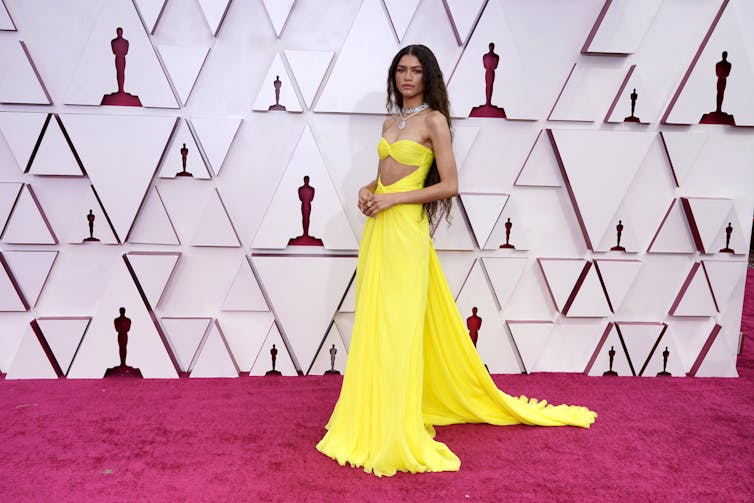 woman in yellow dress