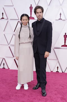 Couple on red carpet