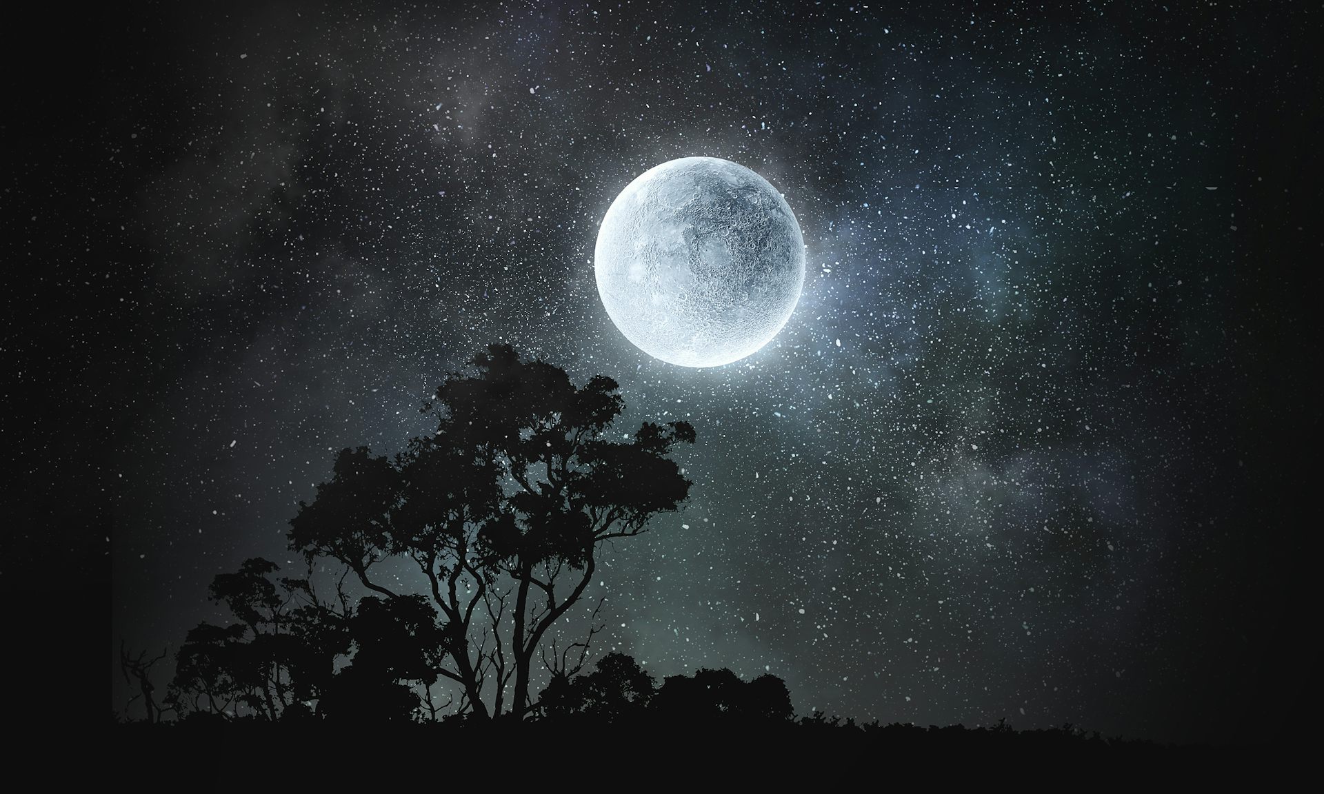 Ночное небо с луной текстура