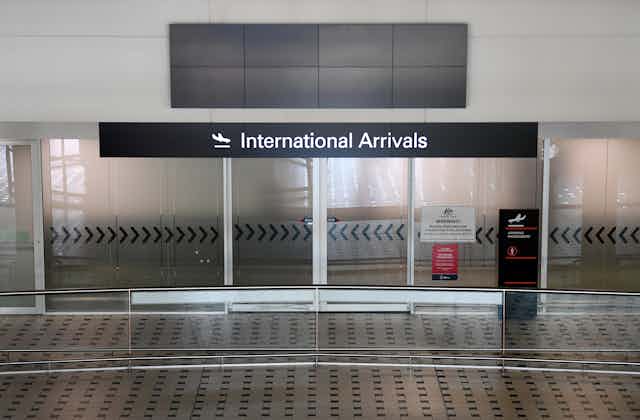 An international arrivals terminal