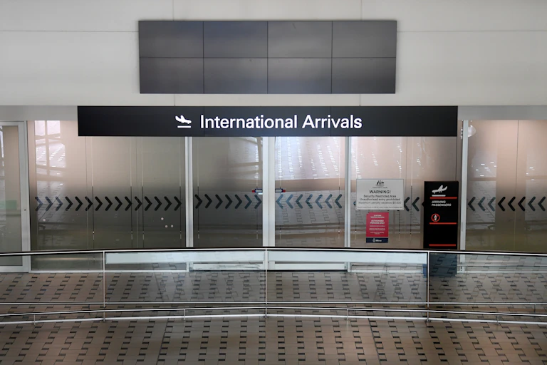 An international arrivals terminal