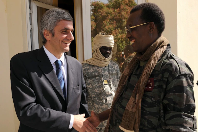Idriss Déby et Hervé Morin