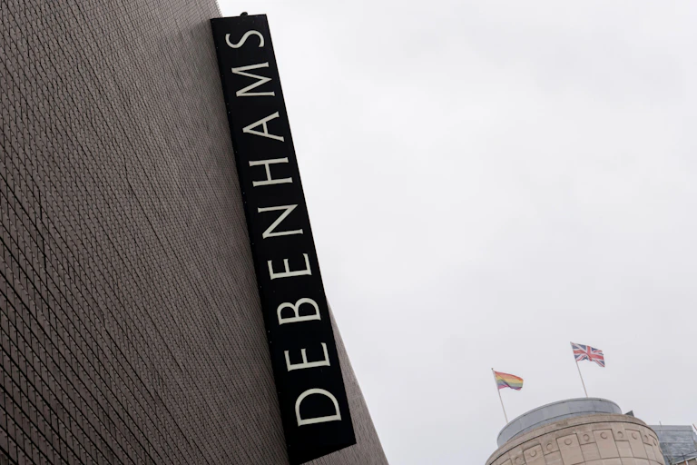 Debenhams sign coming down