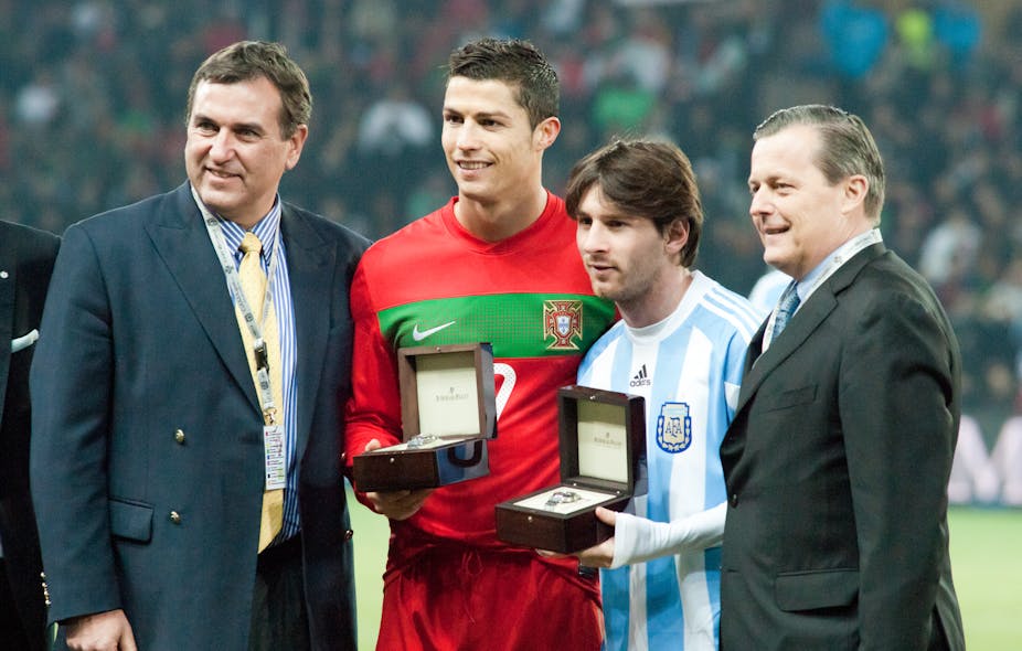 Cristiano Ronaldo and Lionel Messi, 2011.