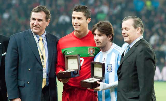 Cristiano Ronaldo y Lionel Messi, 2011.