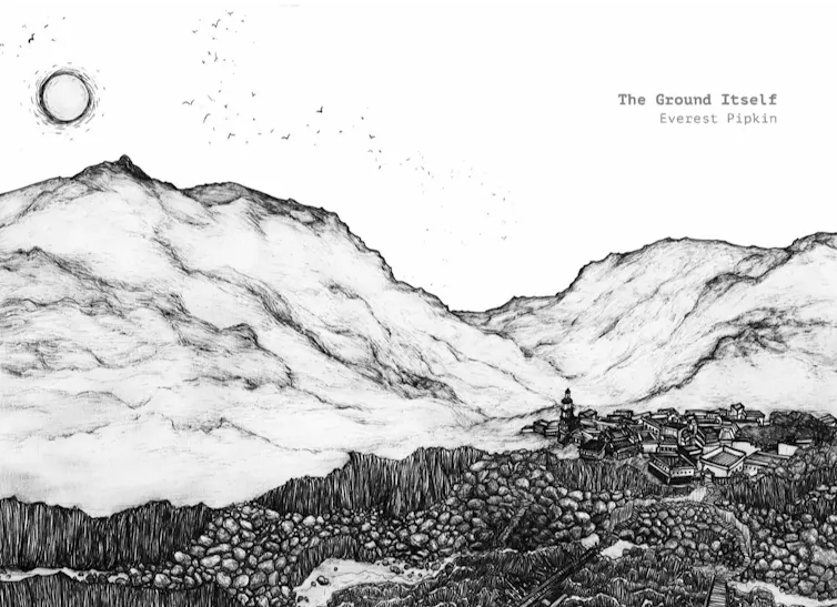 Drawing of a landscape.