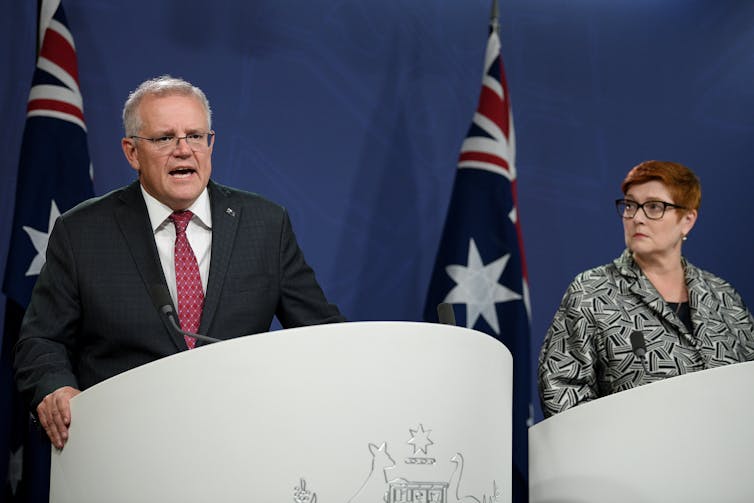 Prime Minister Scott Morrison and Foreign Minister Marise Payne.