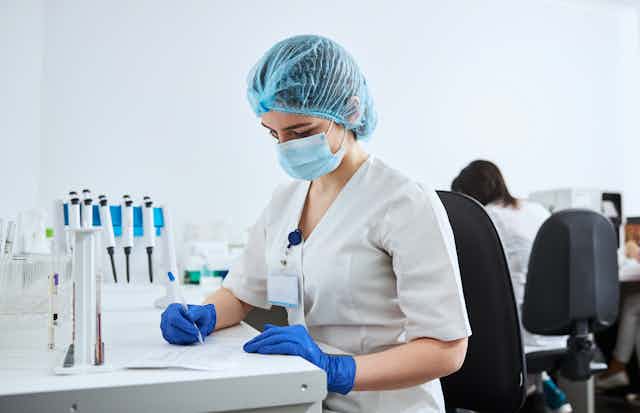 A female biotechnician at work