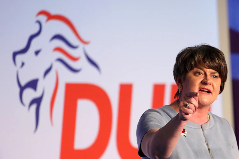 DUP leader Arlene Foster giving a speech.