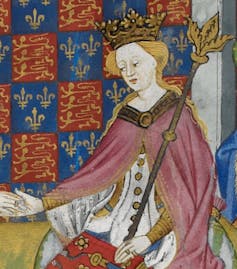 Medieval painting of a queen.