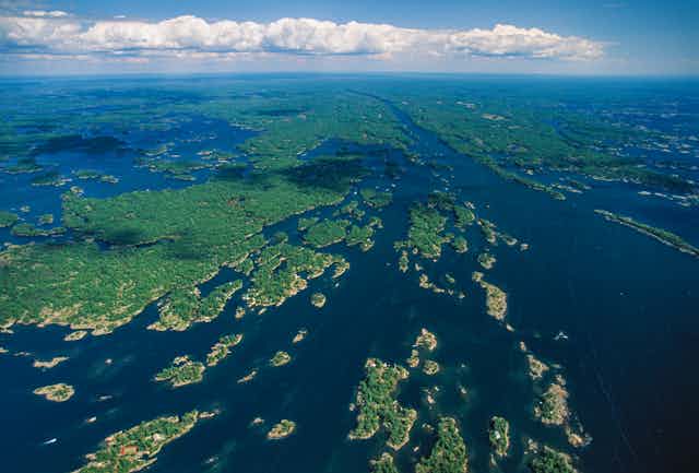 Islands in a large lake