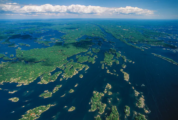 Islands in a large lake
