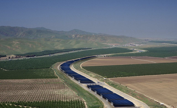 Solar panels would form a roof over canals.