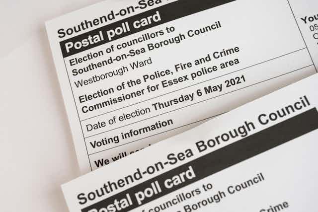 A polling card for a police, fired and crime commissioner for Essex