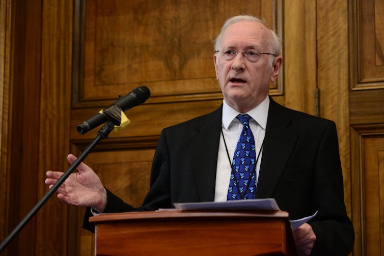South Yorkshire Police and Crime Commissioner Alan Billings giving a speech.