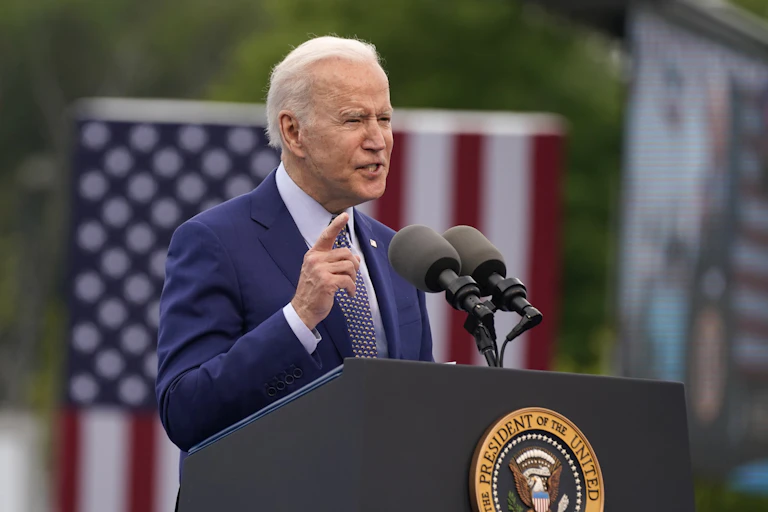 President Joe Biden at a podium