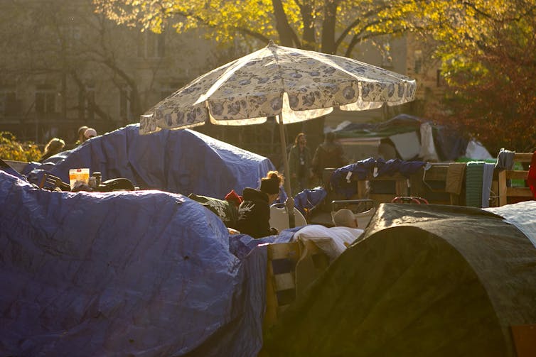 A homeless camp