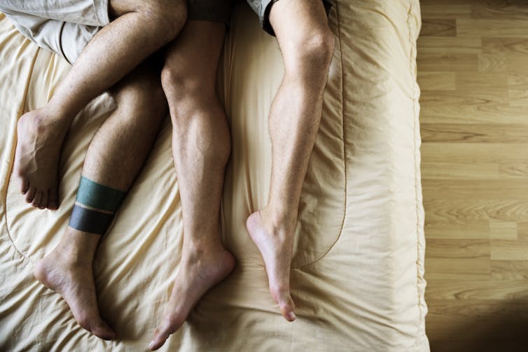 Legs together in bed