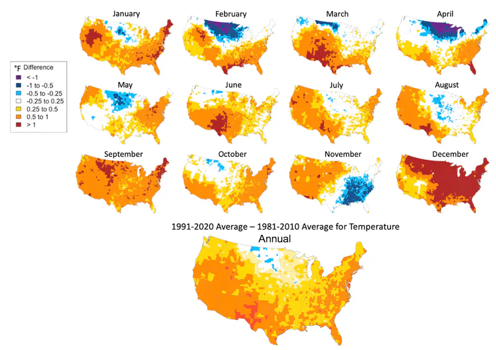 Warming is clearly visible in new US ‘climate normal’ datasets