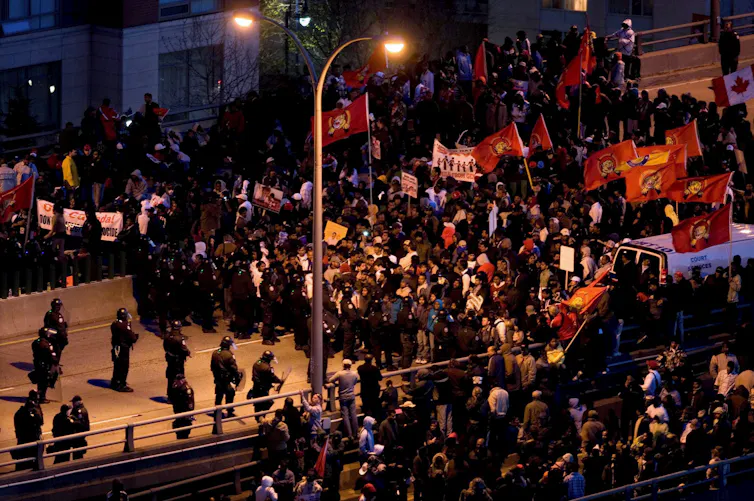 Protestors on highway