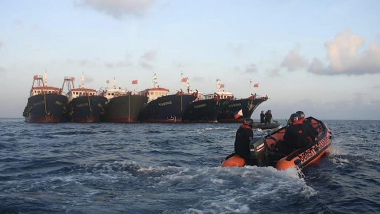 Chinese vessels in the South China Sea.