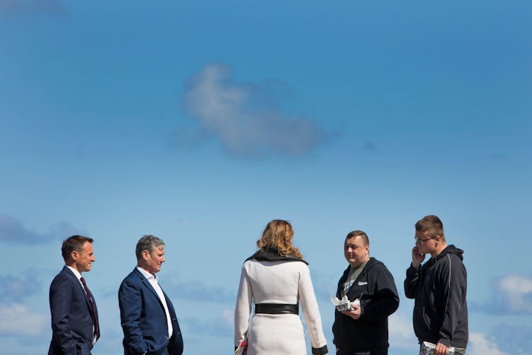 Labour politicians talking to voters in Hartlepool.