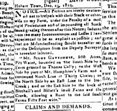 Newspaper text: notice about trespass