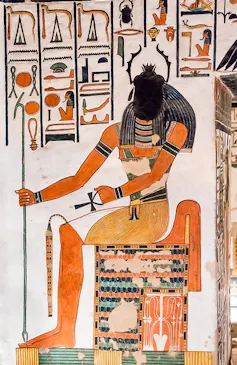 The beetle-headed god Khepri.