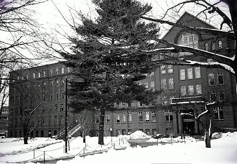 Picture of a building in snow