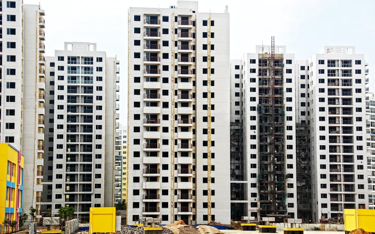 Abandoned high-rise apartment blocks in China