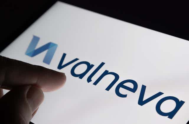 Valneva logo on tablet or screen