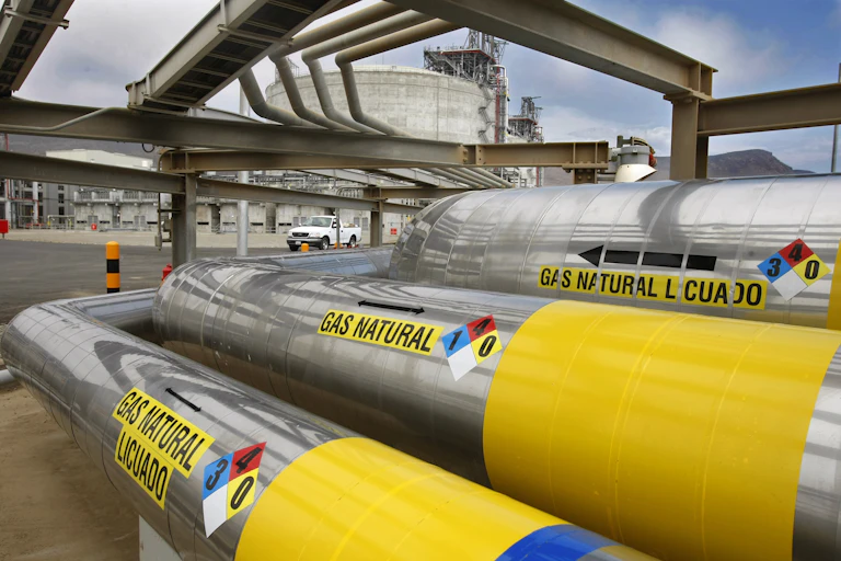 Natural gas pipelines and a circular storage facility