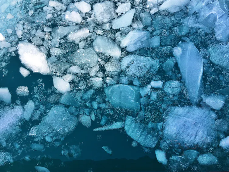 Eau gelée en antarctique