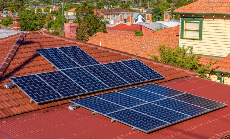 Solar panels on a roof