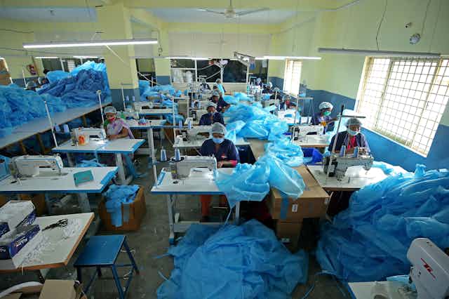 A PPE factory in India