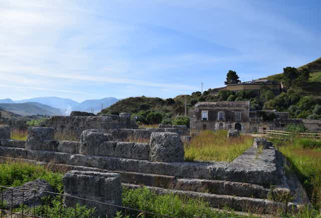 stone ruins on the Sicilian landscape