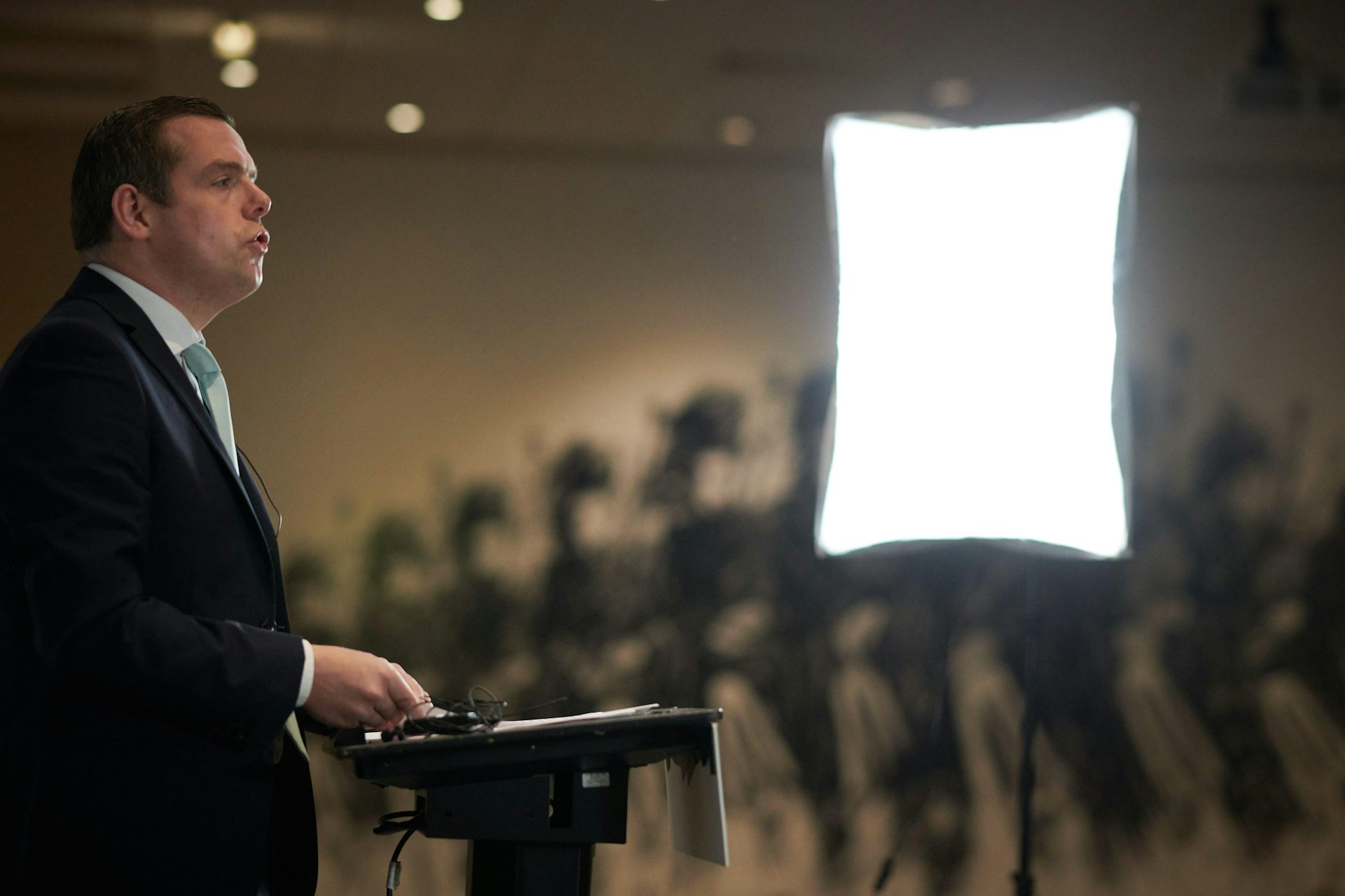 Scottish Conservatives leader Douglas Ross giving a press conference