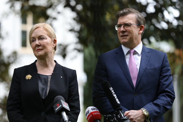 Lisa Paul and Education Minister Alan Tudge.