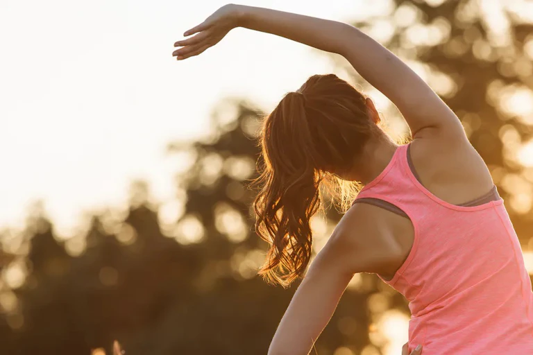 Woman stretching