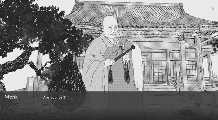 Video artwork of monk