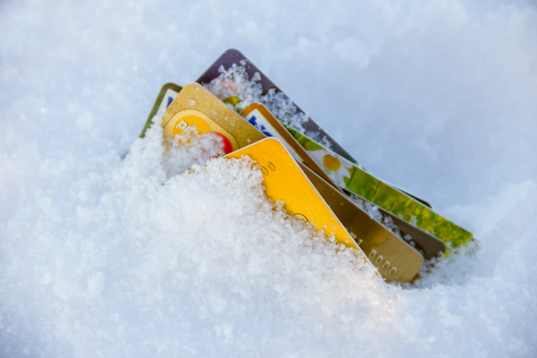 credit card in ice