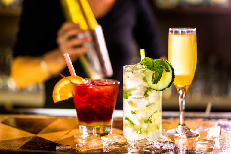 Cocktails at the bar