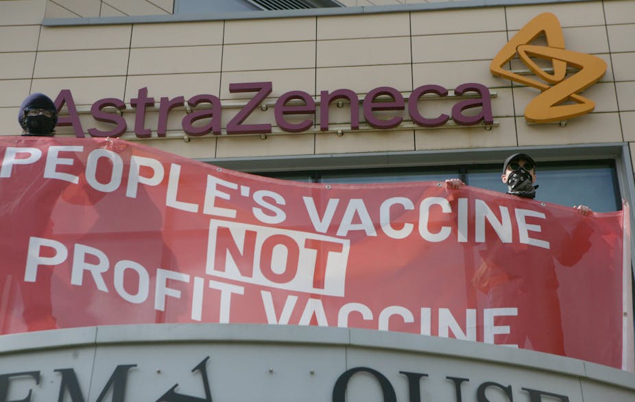 protesters holding placards