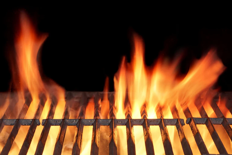 Barbecue flames