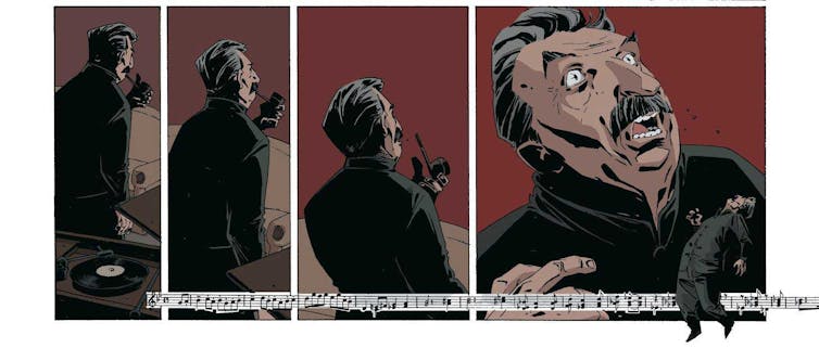 comics frames of stalin dying