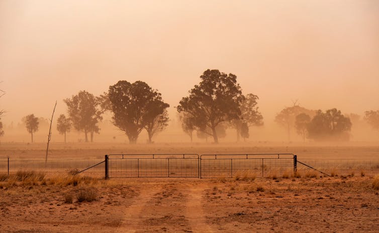 farm in dust storm