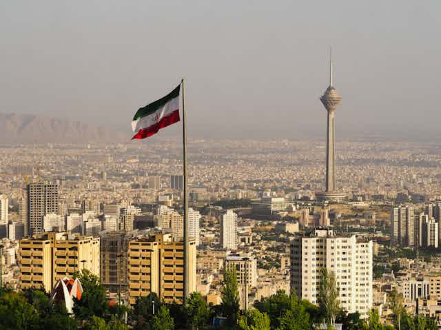 The skyline of Tehran.