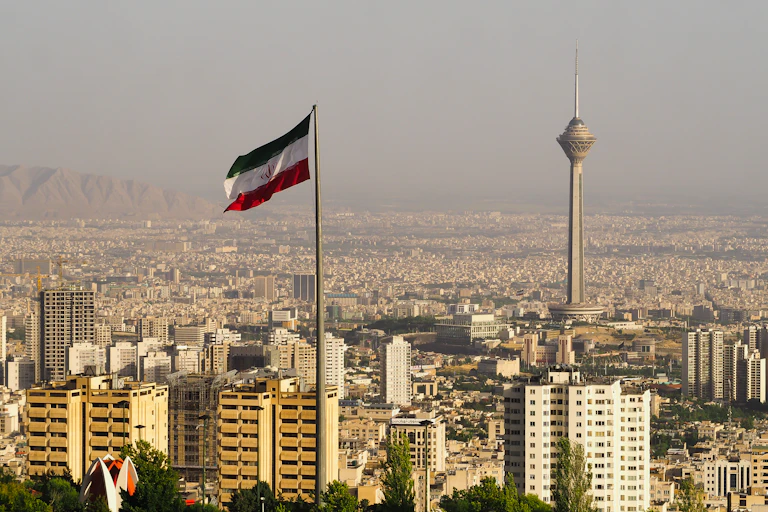 The skyline of Tehran.